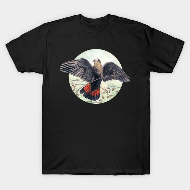 Glossy Black Cockatoo art by Nadya Neklioudova T-Shirt by nadyawildlife